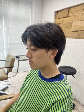 アジールヘア 所沢プロペ通り店(agir hair) ダークアッシュブラックカルマパーマメンズカット刈り上げ所沢