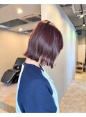 ブリーチなしボルドーカラー×bob