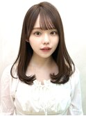 20代30代40代◎前髪パーマ韓国風巻きくすみベージュお団子ヘア