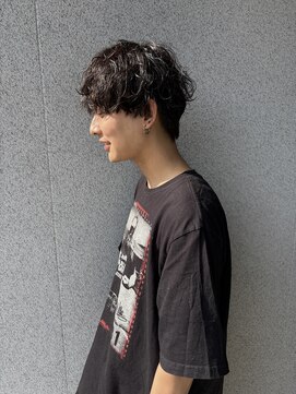 パウダーヘアー(powder hair) 無造作パーマ×ナチュラルマッシュ（刈り上げなし）