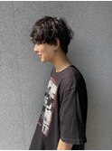 無造作パーマ×ナチュラルマッシュ(刈り上げなし)