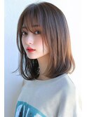 ナチュラルブラウンココアブラウンローズブラウンラウンドバング