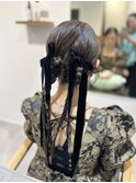 カチモリ×黒リボンアレンジ