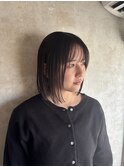 ダークグレージュ×ボブ