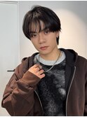 メンズパーマニュアンスカットシースルーマッシュセンターパート