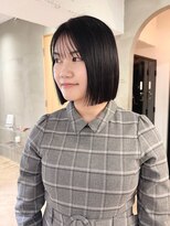 ローレン(LOREN) 黒髪/ボブルフ/ネビージュ/小顔/ワンレン/栄/髪質改善/前髪