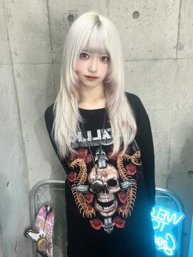 インク 渋谷(INK.) イメチェンヘアスタイルアンブレラカラーピンクベージュ