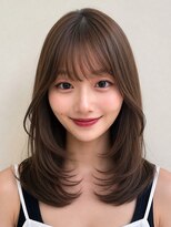 バイオレット ヨコハマ(Violet Yokohama)&nbsp;韓国風レイヤーカットロングレイヤーサイドバングFU-10