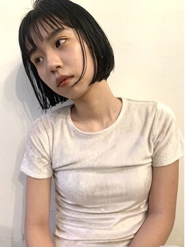 スペシウムバイアンバースデー(spacium by UNBIRTHDAY) 前下がり切りっぱなしボブ抜け感●20代30代前髪