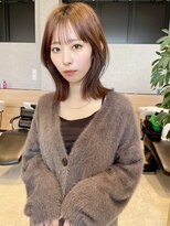 アース コアフュールボーテ 長野稲田店(EARTH coiffure beaute) ショコラブラウンくびれボブ_ニュアンスカラー_ベージュ