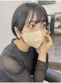 魅力倍増カールシアーカラーショートヘアダークアッシュ
