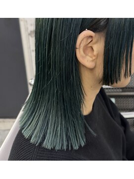 サル(saru) #切りっぱなし × #ブルーグリーン