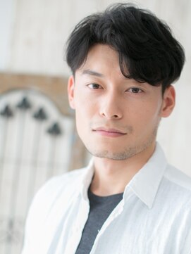 グルーミングサロン バーバー キャッスル 北浦和西口(Grooming salon Barber Castle) かき上げブラックカルマパーマ刈り上げクロップY北浦和