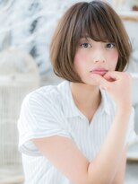 モッズヘア 上尾西口店(mod's hair)&nbsp;細巻きハイライト斜めバング前下がりミニボブh3上尾20代30代40代