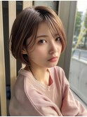 イメチェン　外はね　ボブ　美髪　ワイドバング　ブルーブラック