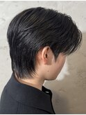 韓国シースルーマッシュフェザーショートダウンパーマ
