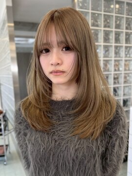 サンクマーケット 渋谷(cinq MARKET) 渋谷ミルクティーベージュハイトーンカラーヘーゼルベージュ前髪