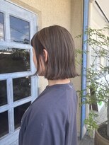 ワンネスヘアーサロン(oneness hair salon)&nbsp;アッシュマットカラーの外ハネボブ