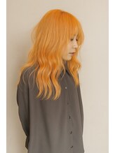 レオクマ 長野(REOKUMA)&nbsp;レイヤーカット/ウルフカット/くびれヘア／ペールオレンジ