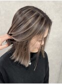 【ハイライト】ベージュハイライトバレイヤージュ