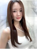 シアーブラウン×艶髪ロングストレート／フェイスレイヤー/茂原