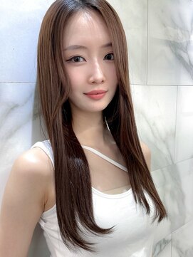 ウィズ 美容室 茂原店(Wiz) シアーブラウン×艶髪ロングストレート／フェイスレイヤー/茂原