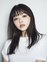 ハーツオオサカ(HE:ARTS OSAKA)&nbsp;黒髪セミロング×ワイドバング韓国ヘア