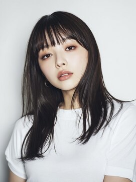 ハーツオオサカ(HE:ARTS OSAKA) 黒髪セミロング×ワイドバング韓国ヘア