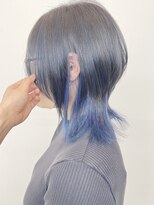 モリオフロムロンドン 原宿本店(morio from London)&nbsp;【morio 原宿】インナーカラー　ブルー　レイヤーウルフ