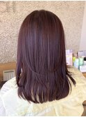ブリーチなしチェリーレッド ミディアムレイヤー
