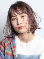 bob(切りっぱなしボブ、グレージュ、ワイドバング)
