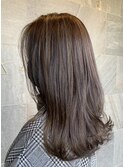 #ハイライトグレージュ #ミディアムレイヤー