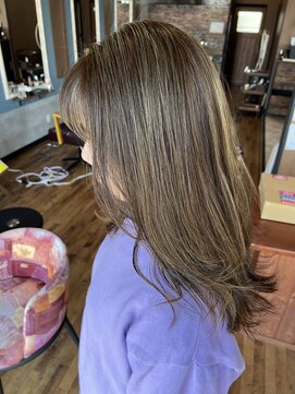 ロイズ ヘアデザイン アンド スパ(LOES) 脱白髪染めハイライトベージュ