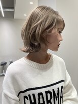 ソル 栄矢場町(SOL) ハイトーンボブミルクティーベージュレイヤーボブ