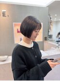 大人ミニボブ　髪質改善
