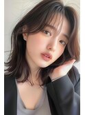 韓国ヘア/韓国ボブ/くびれヘア/センター分け/【lana hair新宿】