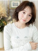 小顔ボブパーマ外ハネカールミディアムウルフc7大宮