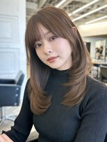 ガーデントウキョウ(GARDEN Tokyo)&nbsp;ミディアムレイヤー/マロンブラウン/前髪顔周りカット/小顔ヘア