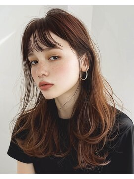 オンク 新宿(onk) 黒髪/グレーベージュ/レイヤーロング/前髪パーマ[新宿駅]