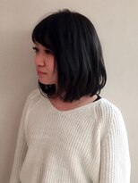 ダークブルージュカラーのナチュラルボブ☆ 担当川上功介