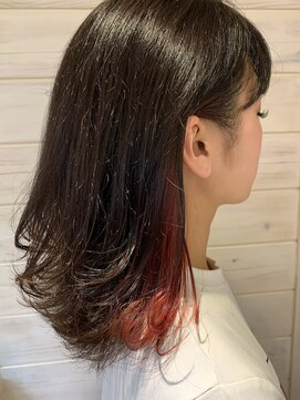 オーシャン(Ocean) [OCEAN Hair&Life藤原純] インナーカラー☆チェリーピンク☆