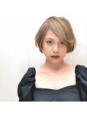 大人可愛い小顔ショートボブマッシュ20代30代40代
