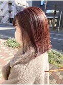【ナイトウ】ぱつっとボブ×ピンクブラウン×インナーむらさき♪