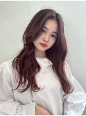 Unami韓国くびれレイヤー　かきあげ前髪　髪質改善カラー　春暁