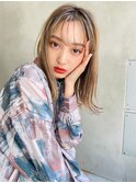 シースルーバング×極細ハイライト