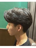 メンズセンターパートナチュラル　ニュアンスパーマ　丸の内