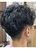 カールスパイラル混合パーマスタイル