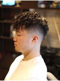 メンズカットメンズパーマニュアンスパーマフェードカット[立川]