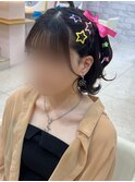 三つ編みハーフツイン