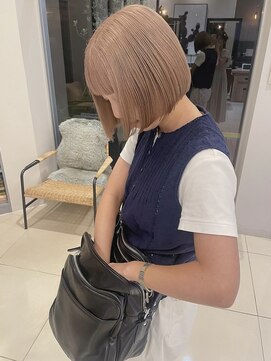 アース コアフュールボーテ 長岡店(EARTH coiffure beaute) ホワイトベージュ_ミルクティー_ハイトーン_ボブ
